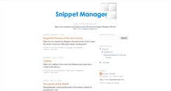 Desktop Screenshot of blog.snippetmanager.net